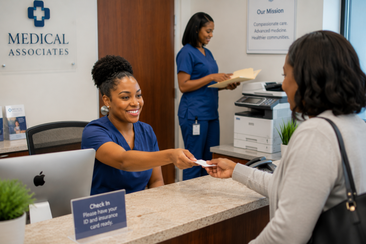 Medical Administrative Assistant student completing healthcare administration training at Global Career Institute in Trinidad